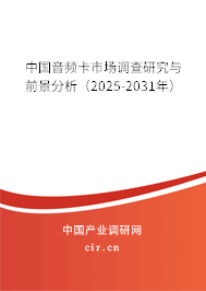 中國音頻卡市場調(diào)查研究與前景分析（2025-2031年）