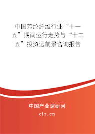 中國芳綸纖維行業(yè)“十一五”期間運(yùn)行走勢與“十二五”投資遠(yuǎn)前景咨詢報告