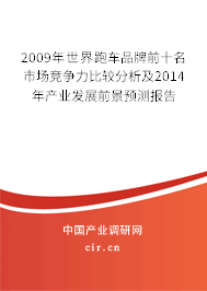 2009年世界跑車品牌前十名市場競爭力比較分析及2014年產(chǎn)業(yè)發(fā)展前景預測報告