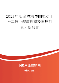 2025年版全球與中國電動手推車行業(yè)深度調(diào)研及市場前景分析報告