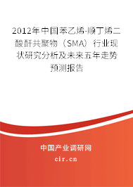 2012年中國苯乙烯-順丁烯二酸酐共聚物（SMA）行業(yè)現(xiàn)狀研究分析及未來五年走勢預(yù)測報告