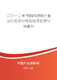 二〇一二年中國海綿刷行業(yè)運行現(xiàn)狀分析及投資前景分析報告