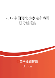 2012中國河北小家電市場調(diào)研分析報告 2012中國河北小家電市場調(diào)研分析報告