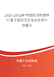 2025-2031年中國(guó)防滑耐磨磚行業(yè)深度研究及發(fā)展走勢(shì)分析報(bào)告