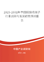 2025-2031年中國(guó)銅接線端子行業(yè)調(diào)研與發(fā)展趨勢(shì)預(yù)測(cè)報(bào)告