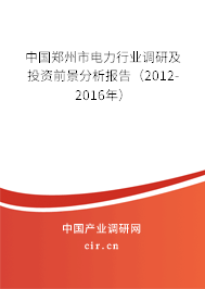 中國鄭州市電力行業(yè)調(diào)研及投資前景分析報告(2012-2016年) 中國鄭州市電力行業(yè)調(diào)研及投資前景分析報告(2012-2016年)