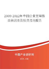 2009-2012年中國企業(yè)寬帶路由器調(diào)查及投資咨詢報告