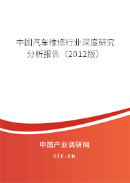 中國汽車維修行業(yè)深度研究分析報告（2012版）
