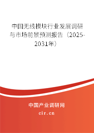 中國(guó)無(wú)線模塊行業(yè)發(fā)展調(diào)研與市場(chǎng)前景預(yù)測(cè)報(bào)告（2025-2031年）