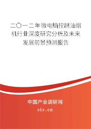 二〇一二年微電腦控制油煙機(jī)行業(yè)深度研究分析及未來(lái)發(fā)展前景預(yù)測(cè)報(bào)告