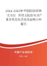 2011-2015年中國銅銦鎵硒（CIGS）薄膜太陽能電池產(chǎn)業(yè)走勢及投資發(fā)展戰(zhàn)略分析報告