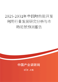 2025-2031年中國地熱能開發(fā)利用行業(yè)發(fā)展研究分析與市場前景預測報告