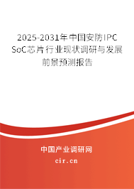 2025-2031年中國(guó)安防IPC SoC芯片行業(yè)現(xiàn)狀調(diào)研與發(fā)展前景預(yù)測(cè)報(bào)告