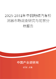 2025-2031年中國地磁汽車檢測器市場調(diào)查研究與前景分析報(bào)告