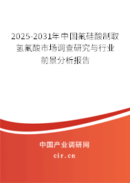 2025-2031年中國氟硅酸制取氫氟酸市場調(diào)查研究與行業(yè)前景分析報告