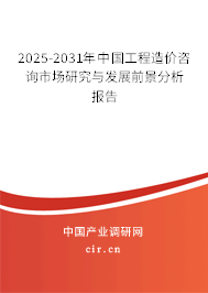 2025-2031年中國工程造價咨詢市場研究與發(fā)展前景分析報告
