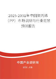 2025-2031年中國聚丙烯（PP）市場(chǎng)調(diào)研與行業(yè)前景預(yù)測(cè)報(bào)告