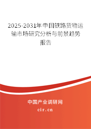 2025-2031年中國鐵路貨物運(yùn)輸市場(chǎng)研究分析與前景趨勢(shì)報(bào)告