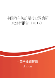 中國(guó)汽車防護(hù)蠟行業(yè)深度研究分析報(bào)告（2012）