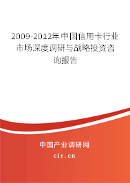 2009-2012年中國信用卡行業(yè)市場深度調(diào)研與戰(zhàn)略投資咨詢報告