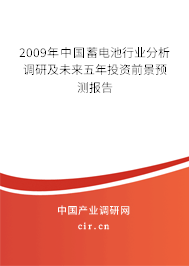 2009年中國蓄電池行業(yè)分析調(diào)研及未來五年投資前景預(yù)測報(bào)告