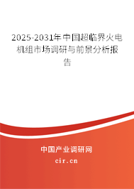 2025-2031年中國超臨界火電機組市場調(diào)研與前景分析報告