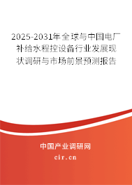 2025-2031年全球與中國電廠補給水程控設備行業(yè)發(fā)展現(xiàn)狀調研與市場前景預測報告