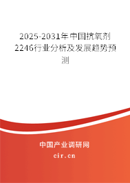 2025-2031年中國抗氧劑2246行業(yè)分析及發(fā)展趨勢預測