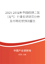 2025-2031年中國碳酰二氯（光氣）行業(yè)現(xiàn)狀研究分析及市場前景預測報告