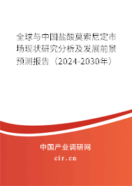 全球與中國鹽酸莫索尼定市場現(xiàn)狀研究分析及發(fā)展前景預測報告（2024-2030年）