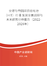全球與中國異質(zhì)結(jié)電池（HIT）行業(yè)發(fā)展全面調(diào)研與未來趨勢分析報(bào)告（2022-2028年）