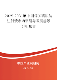 2025-2031年中國(guó)樟腦磺酸鈉注射液市場(chǎng)調(diào)研與發(fā)展前景分析報(bào)告