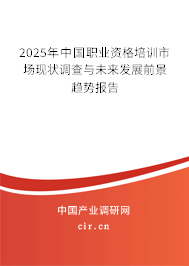 2025年中國職業(yè)資格培訓(xùn)市場現(xiàn)狀調(diào)查與未來發(fā)展前景趨勢報告