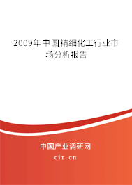 2009年中國精細化工行業(yè)市場分析報告 2009年中國精細化工行業(yè)市場分析報告