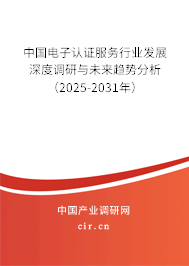 中國(guó)電子認(rèn)證服務(wù)行業(yè)發(fā)展深度調(diào)研與未來趨勢(shì)分析（2025-2031年）