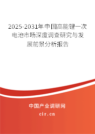 2025-2031年中國高能鋰一次電池市場深度調(diào)查研究與發(fā)展前景分析報告