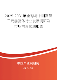 2025-2031年全球與中國高鎳三元前驅(qū)體行業(yè)發(fā)展調(diào)研及市場前景預(yù)測(cè)報(bào)告 2025-2031年全球與中國高鎳三元前驅(qū)體行業(yè)發(fā)展調(diào)研及市場前景預(yù)測(cè)報(bào)告