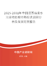2025-2031年中國江蘇省廢水污染物處理市場(chǎng)現(xiàn)狀調(diào)研分析及發(fā)展前景報(bào)告