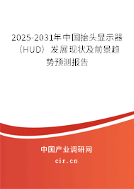2025-2031年中國抬頭顯示器（HUD）發(fā)展現(xiàn)狀及前景趨勢(shì)預(yù)測(cè)報(bào)告