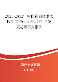 2025-2031年中國(guó)銅銦鎵硒太陽能電池行業(yè)現(xiàn)狀分析與發(fā)展前景研究報(bào)告