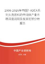 2008-2016年中國(guó)7-ADCA系列頭孢原料藥中間體產(chǎn)業(yè)市場(chǎng)深度調(diào)研及發(fā)展前景分析報(bào)告