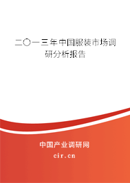 二〇一三年中國服裝市場(chǎng)調(diào)研分析報(bào)告