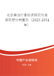 北京典當行業(yè)現狀研究與發(fā)展前景分析報告（2025-2031年）