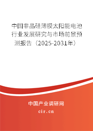 中國非晶硅薄膜太陽能電池行業(yè)發(fā)展研究與市場前景預(yù)測報告（2025-2031年）