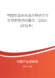 中國非晶納米晶市場研究與前景趨勢預(yù)測報告（2025-2031年）