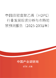 中國高密度聚乙烯（HDPE）行業(yè)發(fā)展現(xiàn)狀分析與市場前景預(yù)測報告（2025-2031年）