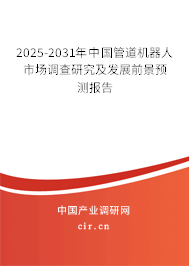 2025-2031年中國(guó)管道機(jī)器人市場(chǎng)調(diào)查研究及發(fā)展前景預(yù)測(cè)報(bào)告