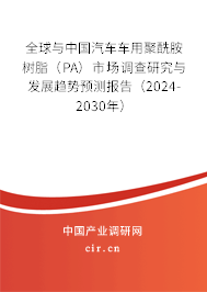 全球與中國(guó)汽車(chē)車(chē)用聚酰胺樹(shù)脂（PA）市場(chǎng)調(diào)查研究與發(fā)展趨勢(shì)預(yù)測(cè)報(bào)告（2024-2030年）