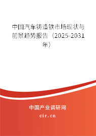 中國汽車鑄造鐵市場現(xiàn)狀與前景趨勢報告（2025-2031年）