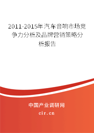 2011-2015年汽車音響市場(chǎng)競(jìng)爭力分析及品牌營銷策略分析報(bào)告 2011-2015年汽車音響市場(chǎng)競(jìng)爭力分析及品牌營銷策略分析報(bào)告